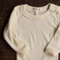 SISKIN Merino Wool/Silk Pointelle Picot Body - Pearl