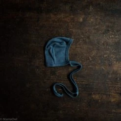 SISKIN By Engel Exclusive Organic Merino Wool & Silk Baby Bonnet - Deep Ocean