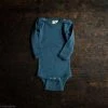 SISKIN By Engel Exclusive Organic Merino Wool & Silk LS Press Studs Baby Body - Deep Ocean