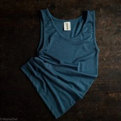 SISKIN By Engel Exclusive Women's Organic Merino Wool & Silk Sleeveless Top - Deep Ocean