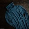 SISKIN By Engel Exclusive Women's Organic Merino Wool & Silk Rollneck Top - Deep Ocean