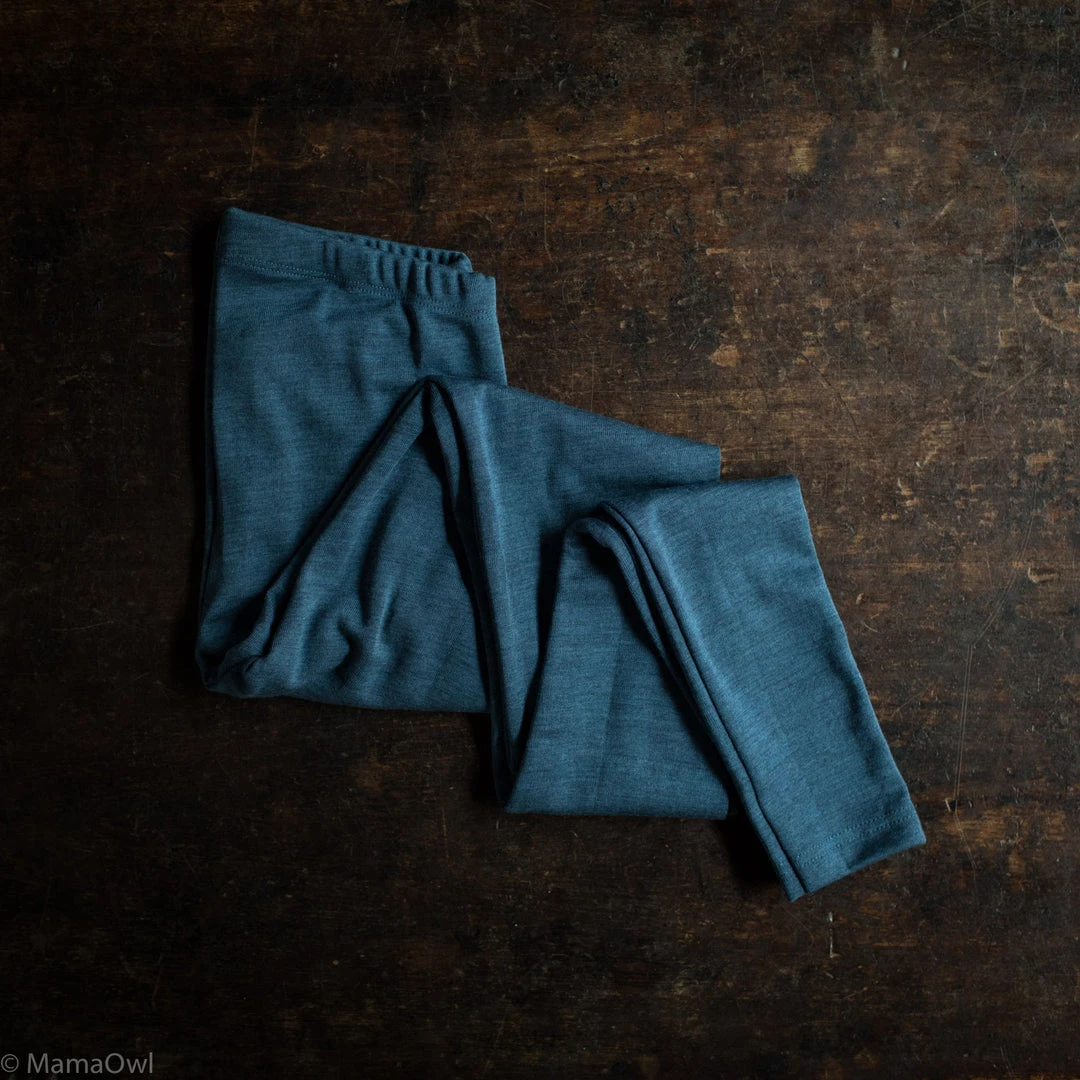 SISKIN By Engel Exclusive Women's Organic Merino Wool & Silk Leggings - Deep Ocean