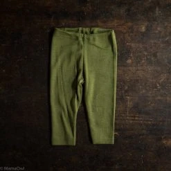 SISKIN By Engel Exclusive Organic Merino Wool & Silk Baby Leggings - Moss
