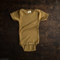 SISKIN By Engel Baby Wool Exclusive Organic Merino Wool & Silk SS Press Studs Baby Body - Deep Ochre