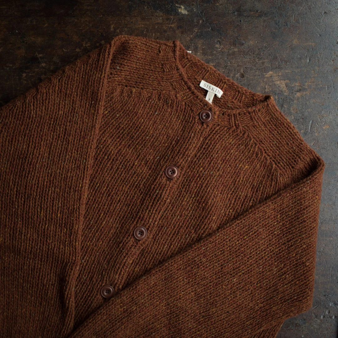 SISKIN Adults Women's Donegal Merino Wool Coast Cardigan - Cinnamon