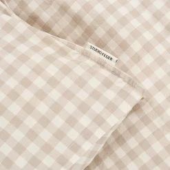 Studio Feder Home & Baby Care Organic Cotton Duvet & Pillow Cover - Gingham Oat - Single