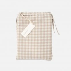 Studio Feder Home & Baby Care Organic Cotton Duvet & Pillow Cover - Gingham Oat - Single