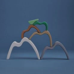 Raduga Grëz Toys Handmade Wooden Mountains Arch Stacker