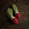 Papoose Toys Felted Wool Vegetable Red Radish - Set Of 2