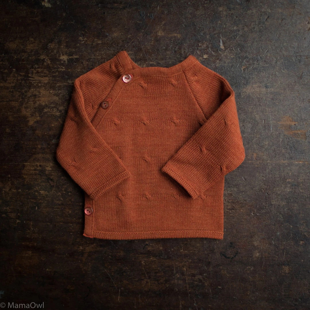 Reiff Organic Merino Wool Wrap Cardigan - Terracotta