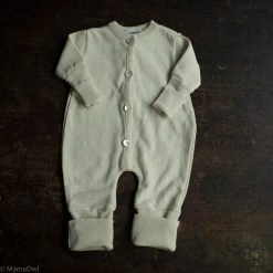 Reiff Organic Merino Wool/Silk Terry Sleep Suit/Romper- Natural Baby Wool
