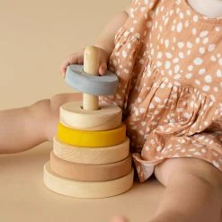 Raduga Grëz Handmade Wooden Stacking Tower - Sand Toys