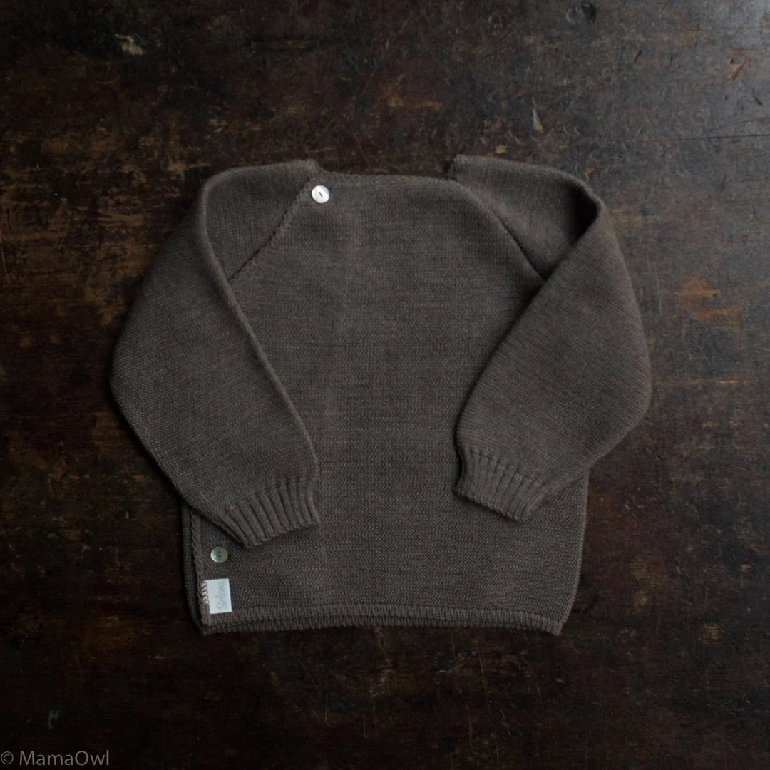 Selana Organic Merino Wool Wrap Cardigan - Chocolate Tops & Sweaters