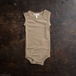 SISKIN Baby Wool Merino Wool/Silk Pointelle Sleeveless Body - Caramel