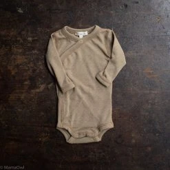 SISKIN Merino Wool/Silk Pointelle Wrap Body - Caramel Baby Wool