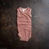 SISKIN Baby Wool Merino Wool/Silk Pointelle Sleeveless Body - Rosewood