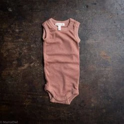 SISKIN Baby Wool Merino Wool/Silk Pointelle Sleeveless Body - Rosewood