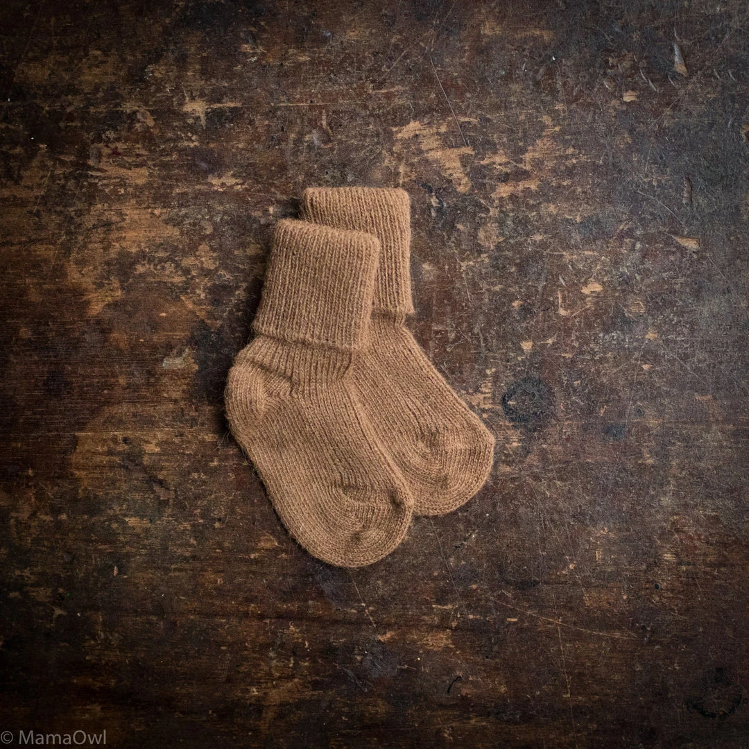 Hirsch Natur Baby Wool Camel Wool Baby Socks - Natural Brown