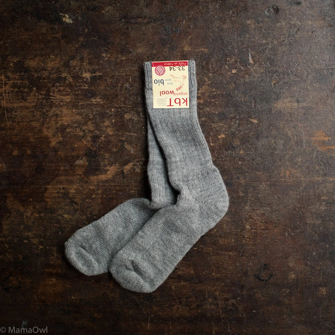 Hirsch Natur Organic Wool Rib Reinforced Boot Socks - Grey