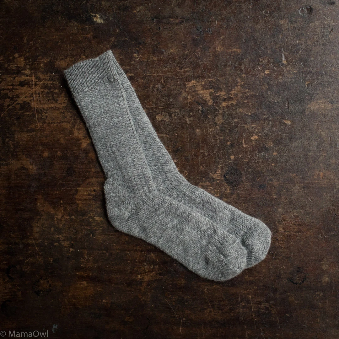 Hirsch Natur Organic Wool Rib Reinforced Boot Socks - Grey