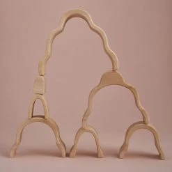 Raduga Grëz Toys Handmade Wooden Waterfall Arch Stacker - Natural