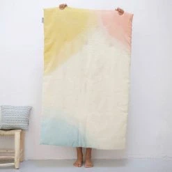 Whole Hand Dyed Wool Crepe Mini Wawa Quilt - Rainbow Pink